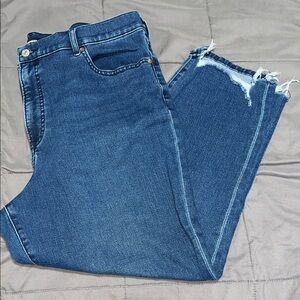 Express Super High Waisted Medium Wash jeans